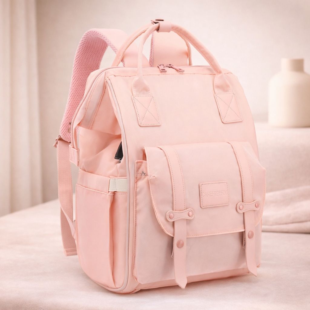 MomNest™ Luxe Baby Essentials Backpack Waterproof Diaper Bag for Modern Mothers