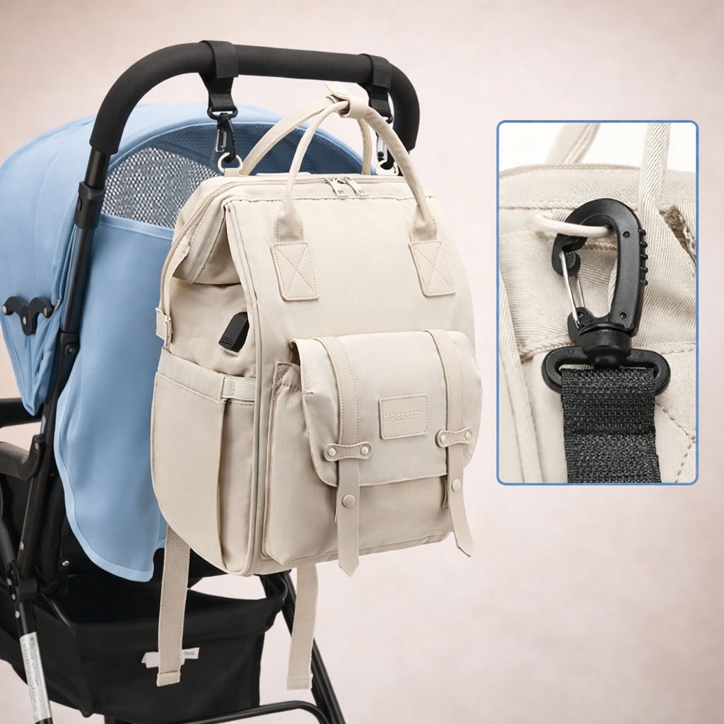 MomNest™ Luxe Baby Essentials Backpack Waterproof Diaper Bag for Modern Mothers